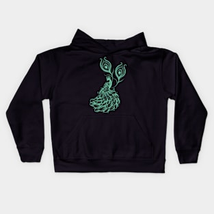 Peacock tattoo ( Front and Back) Kids Hoodie